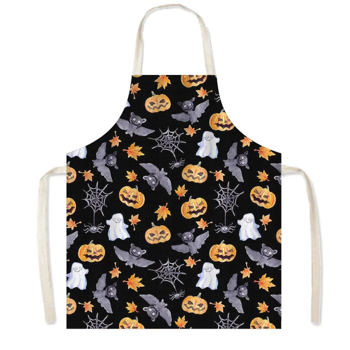 Vampire Bat Ghost Print Kitchen Aprons Gothic Style Women Men Baking Home Cleaning Clothes Pinafore Chef Waiter Cooking Apron