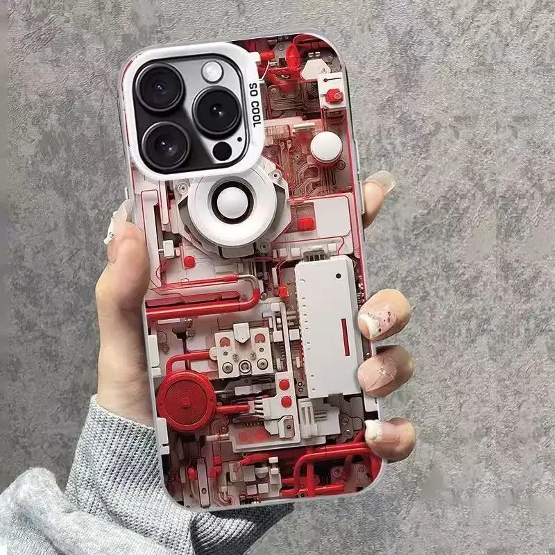 Technology Line Pattern Phone Case For Samsung Galaxy S23 S24 S25 Ultra S22 S21 S20 Plus FE A15 A35 A55 Matte Hard Cover