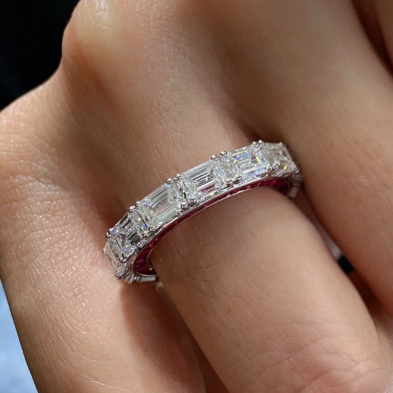 Lovers Eternity Ruby Diamond Ring 100% Real 925 sterling silver Party Wedding band Rings for Women Men Engagement Jewelry Gift - Image 6