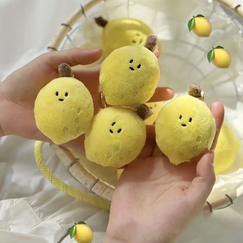 Fruit Emoji Series Sour Q Lemon Pendant Cute Plush Toy Keychain
