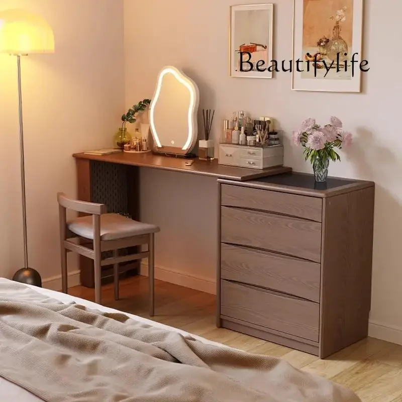 X All Solid Wood Chest Dresser Integrated Modern Simple Corner Bedroom Makeup Table