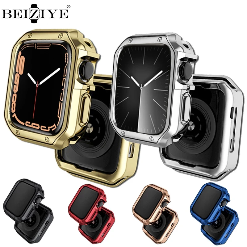 Coque de protection d'écran TUP pour Apple Watch, pare-chocs pour Apple Watch Series 9, 8, 7, 6, 5, 4, 3, 45mm, 41mm, 40mm, 44mm, 42mm, 38mm