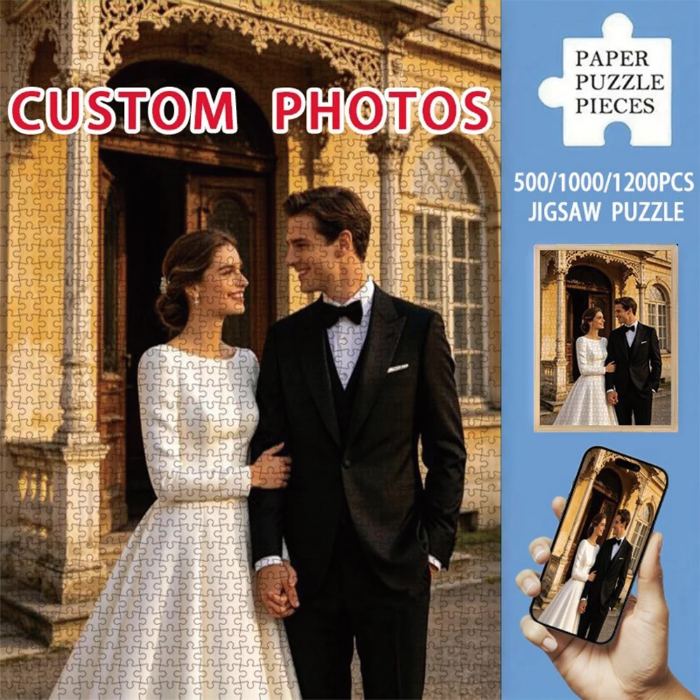 35/300/500/1065pcs Personalized Custom Photo Puzzle Family Photos Custom Photo Portrait Puzzle Handmade Birthday Gift