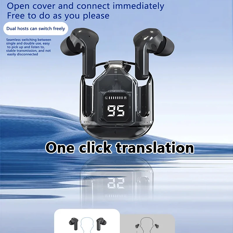 Wifi translator wireless bluetooth headset travel translation headset 80 national languages real-time voice translation earplugs