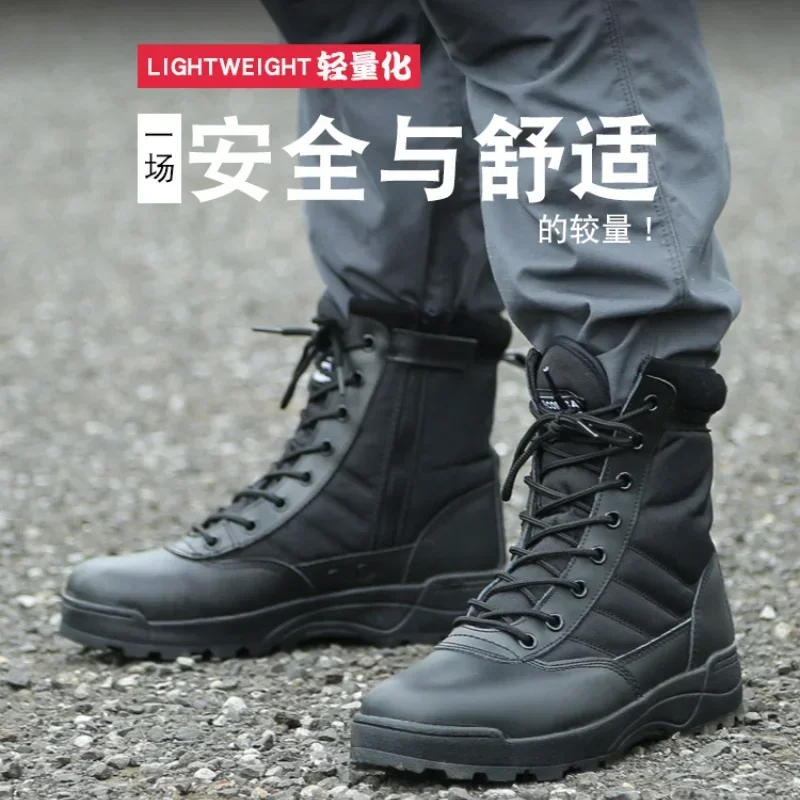 FashionBlack Tactical Breathable Boots Men Special Desert Combat Boots Outdoor Hiking Boots Ankle Shoes Men Work Safty Shoes2024