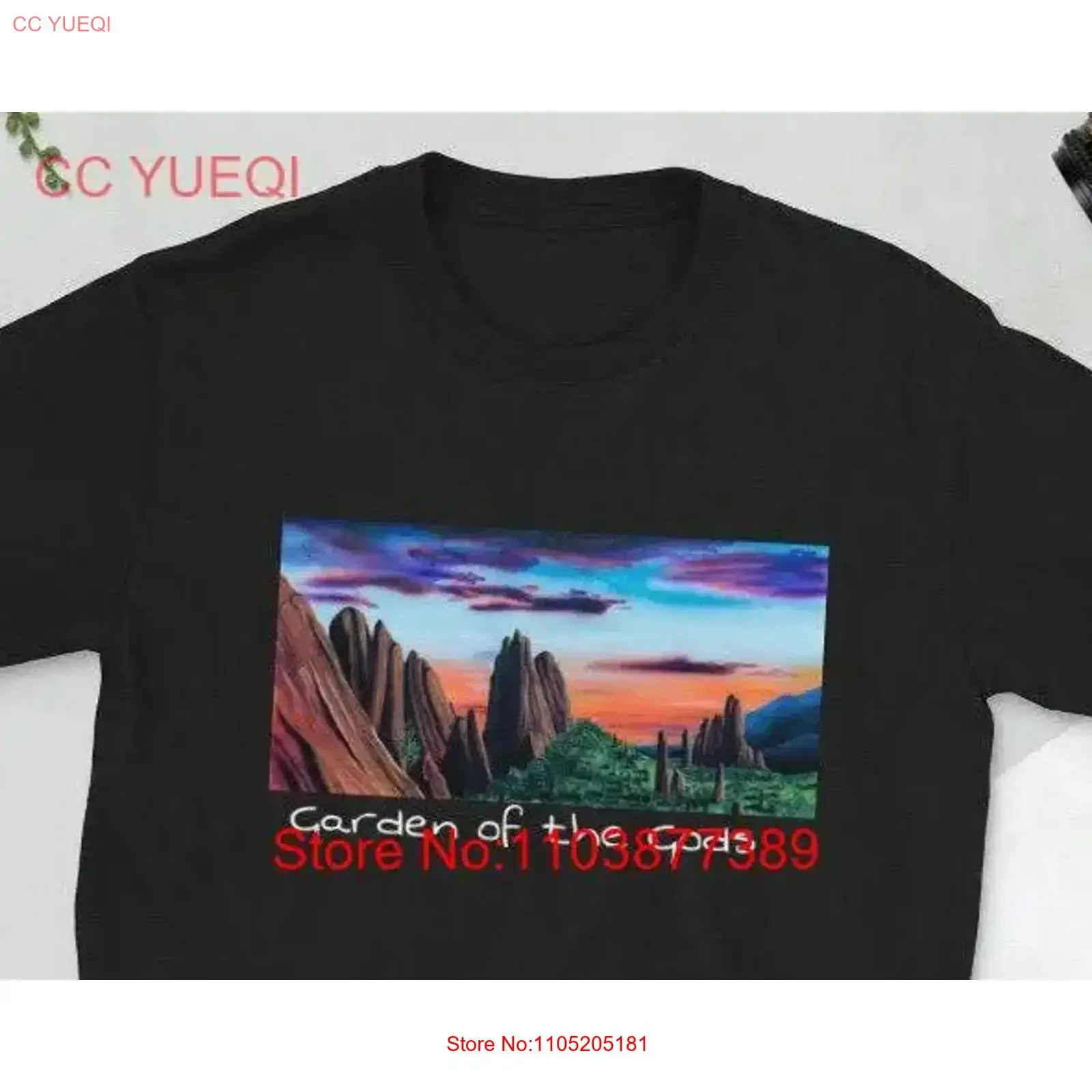 حديقة الآلهة من تأليف السيد ميزو على تي شيرت أسود عتيق مغسول مريح برسومات قليلاً ملابس مصممة ممتدة للجنسين #1