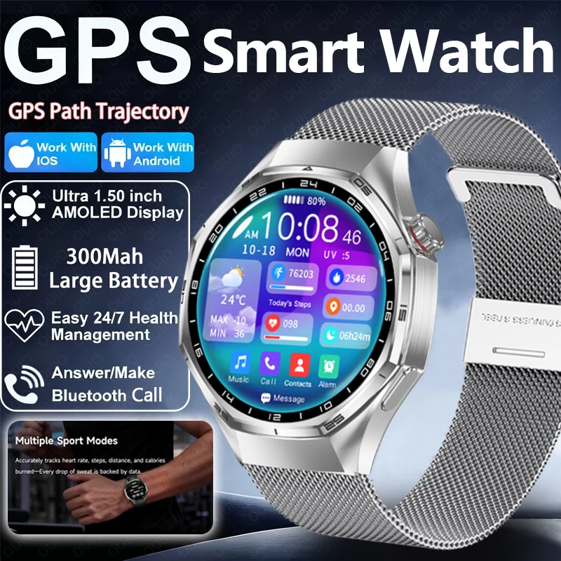 

New Watch 6 MAX Smart Watch GPS Motion Track 100+ Sports Mode Heart Rate Blood Oxygen BT Call IP67 Waterproof Outdoor Smartwatch