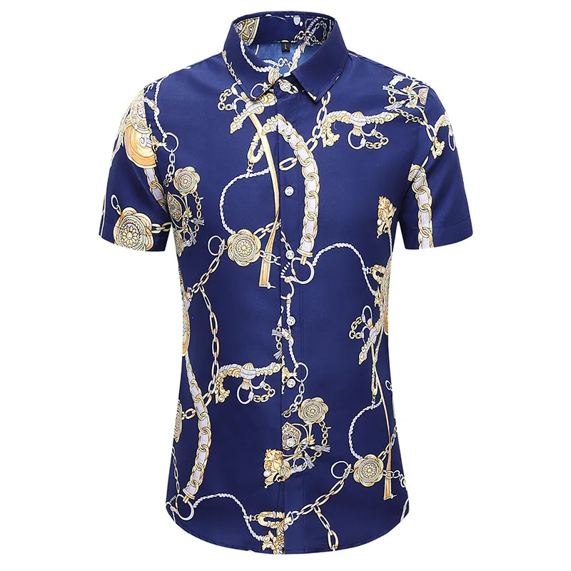 2026 new men's mature party business casual full suit color short sleeved shirt summer fashion comfortable versatile top