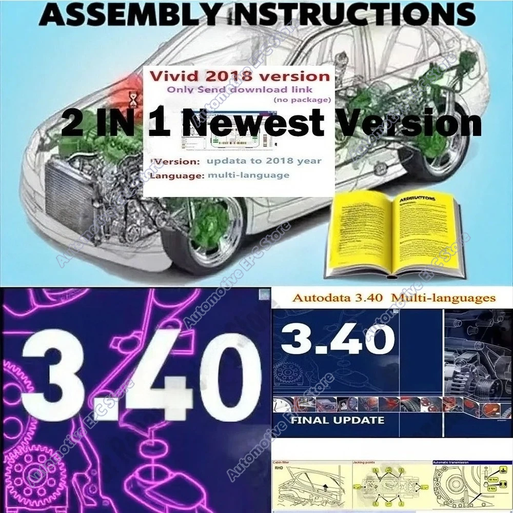 Hot Vivid 2018 Workshop DATA Europe Automotive Repair Software+ Autodata 3.40 obd2 scanner Multi-languages Car Maintenance Tools