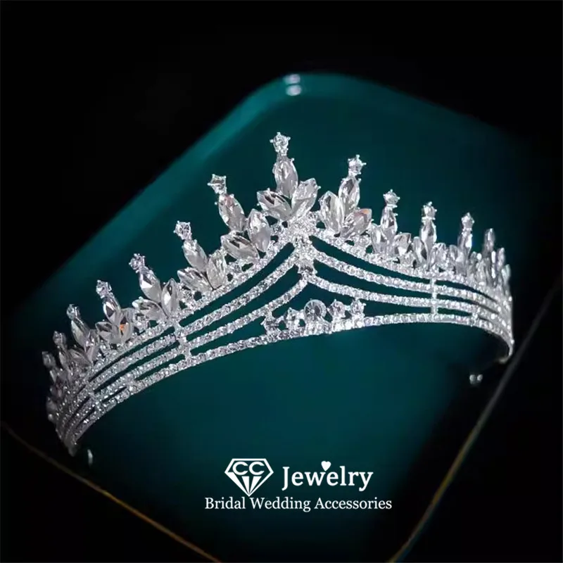 

CC Wedding Crowns Women Accessories Bridal Headpiece Engagement Hairwear Shining Crystal Pageant Diadem Headbands Tiaras AN271