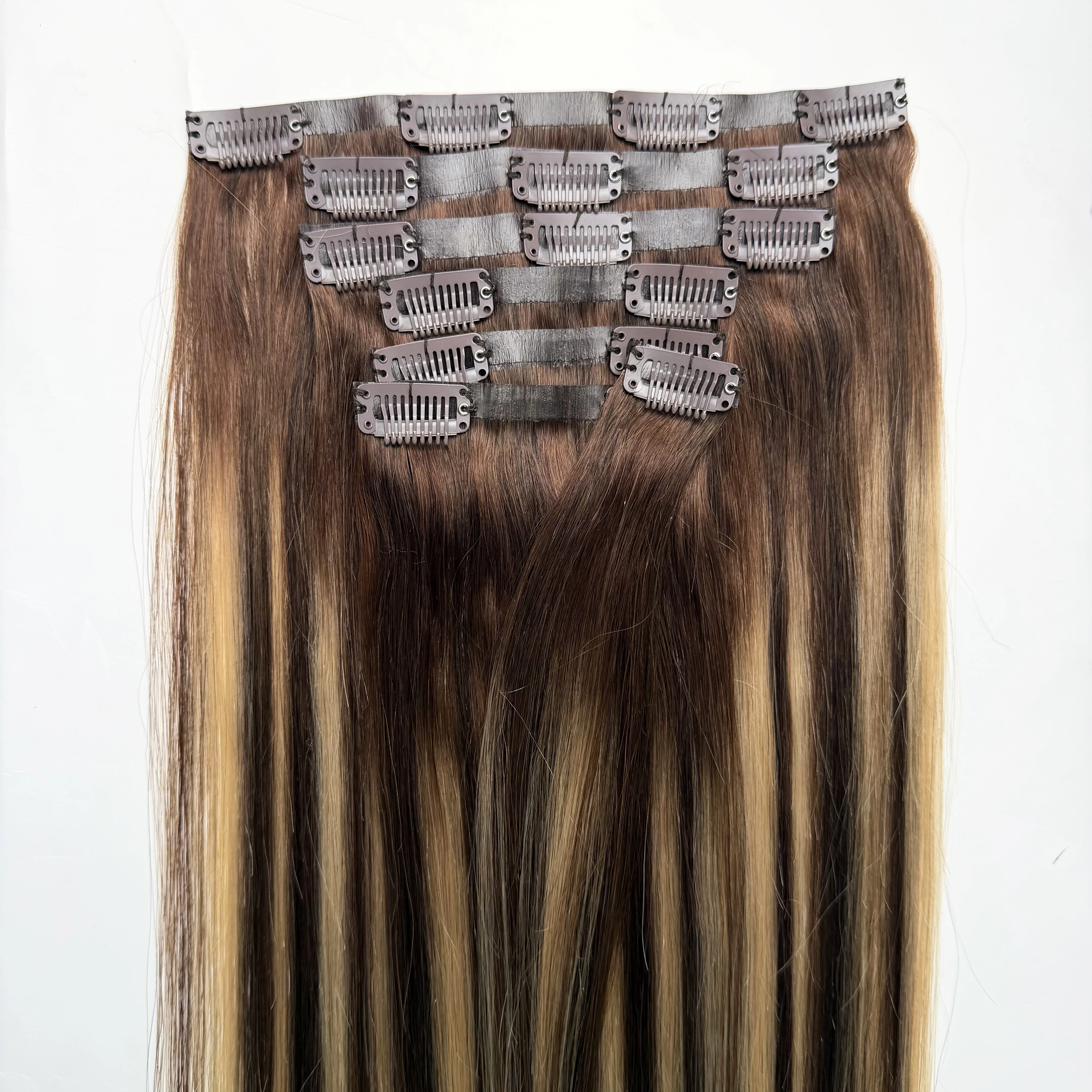 

10A Mink Brazilian Cuticle Aligned Virgin Human Hair Seamless Clip in Hair Extensions 120g