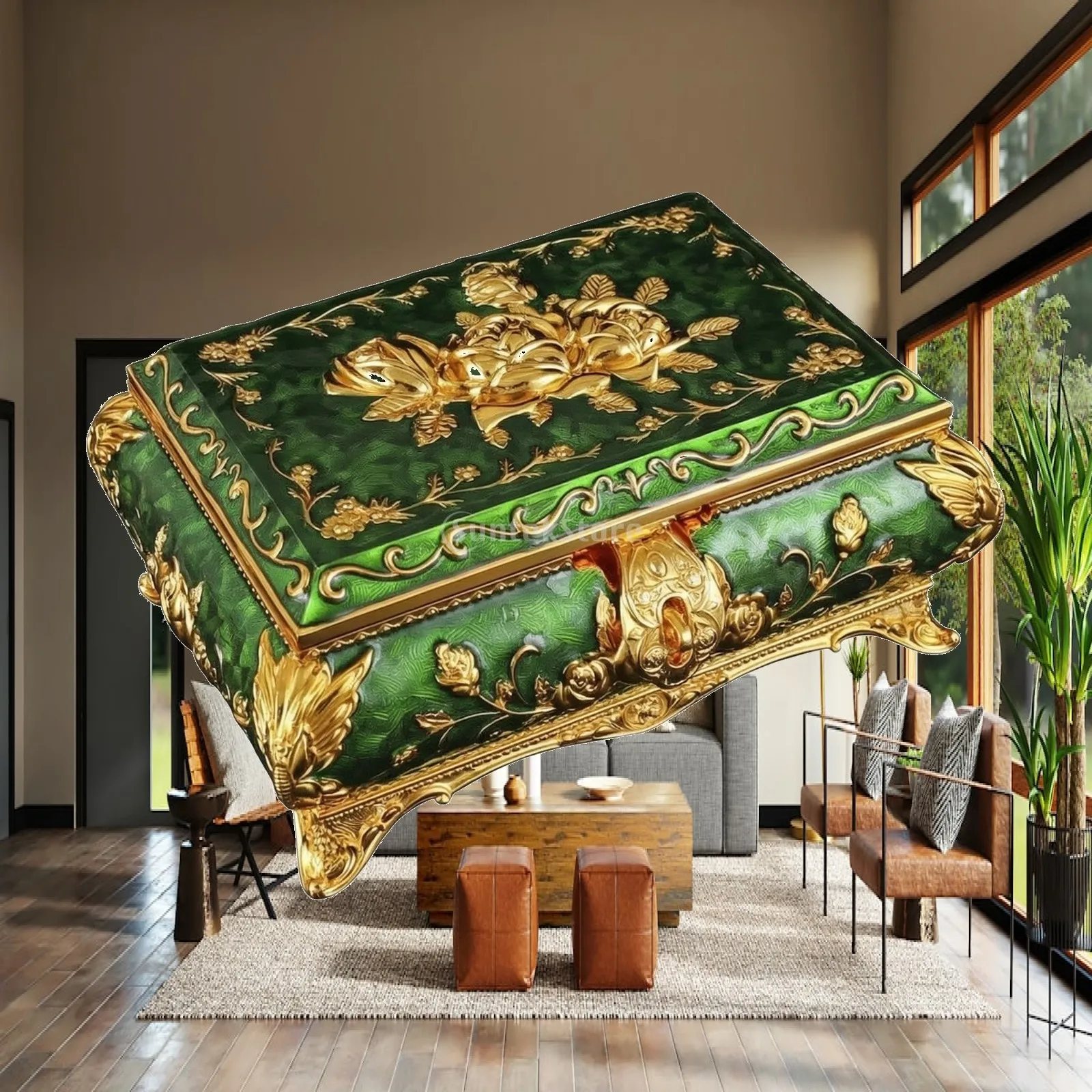 decorative-metal-jewelry-holder-box-with-floral-relief-pattern-and-flannel-lining-compact-for-travel-shelf-use