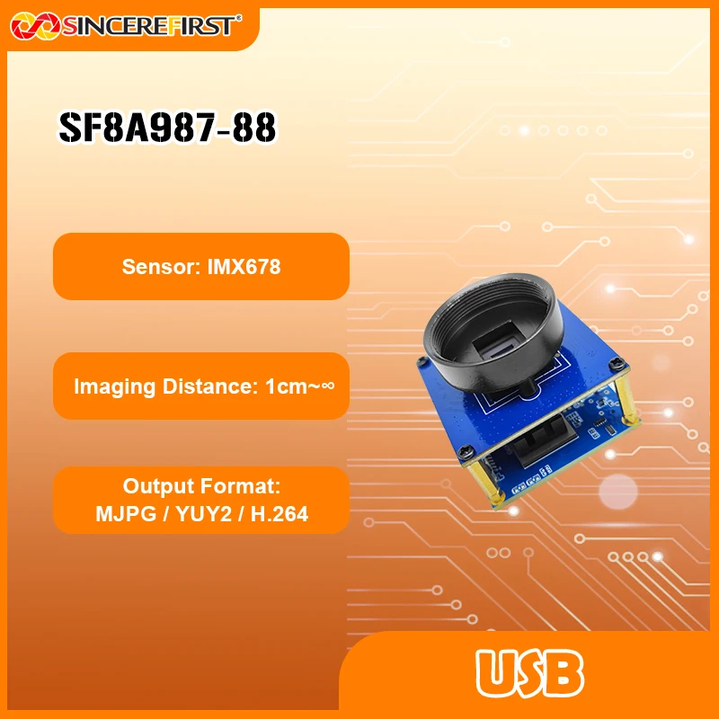 2025 New Custom Lens 4K 8MP IMX678 Color CMOS Sensor USB3.0 CCTV Camera Module for Inspection OCR Recognition AGV Navigation