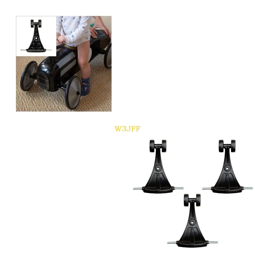 W3JF Quiet Front Triangle Wheel Replacements For Children Twist Car Easy Install 3pcs