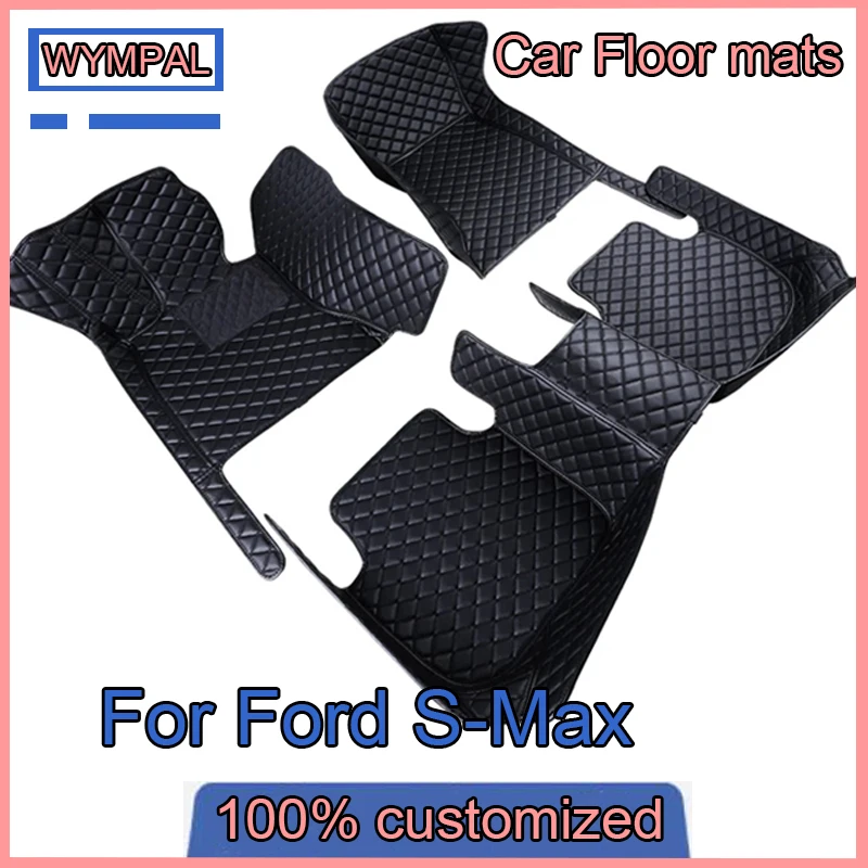 Car Floor Mats For Ford S-Max MK1 2006~2014 7seat Anti-dirt Pads Full Set Waterproof Floor Mat Non-slip Carpets Car Accessories