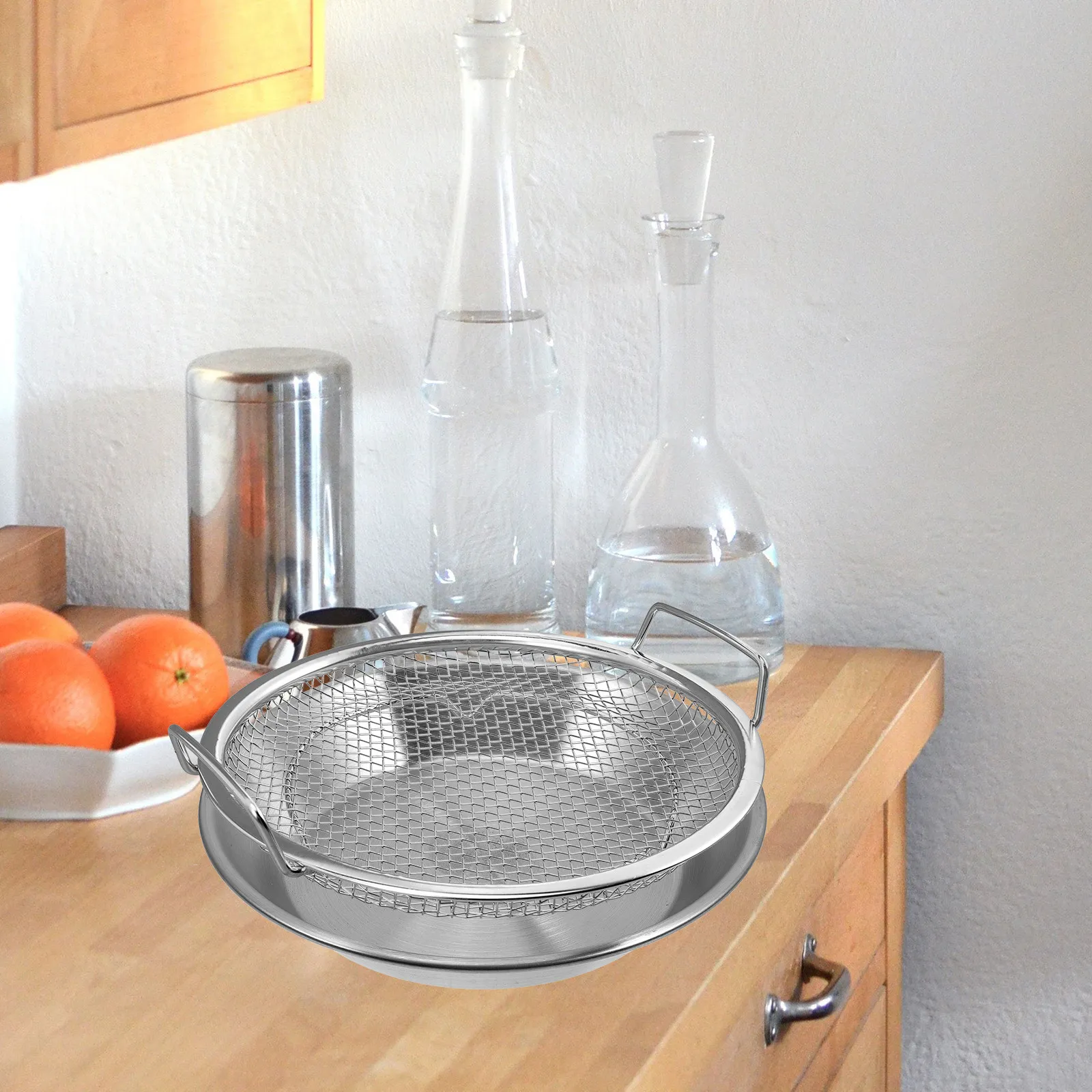 1Set Stainless Steel Oil Draining Tray Tiered Fried Food Plate Double Layer Snack Storage Dish for Fried Chicken French Fries