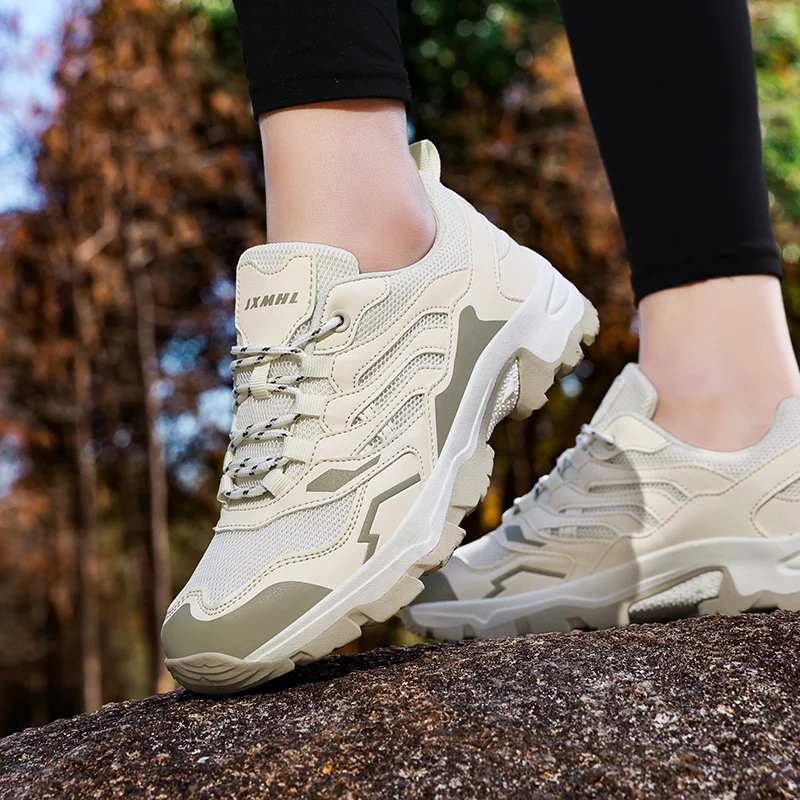 المرأة حذاء رياضة كاجوال منخفض أعلى الدانتيل متابعة امتصاص الصدمات خفيفة الوزن حذاء رجالي مقاومة للاهتراء تنفس المشي لمسافات طويلة في الهواء الطلق الرجال #2