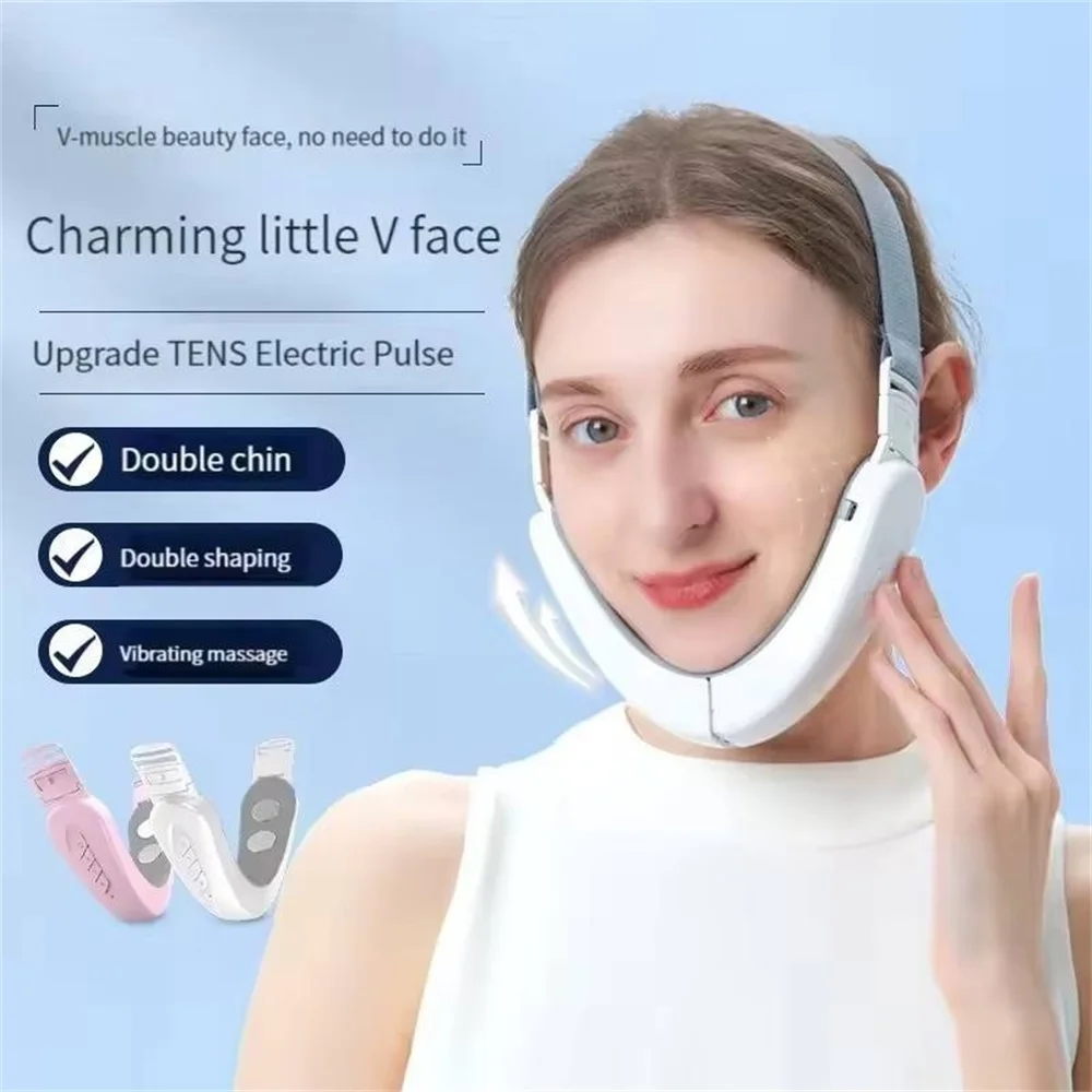 Vibration Massagegerät V-Linie Facelifting Maschine LED Photonentherapie Gesicht Abnehmen Reduzieren Doppelkinn Gürtel V Lifting Gesichtspflege