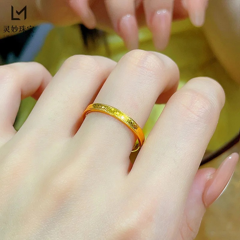 Valuable Ring Women's 24K Gold AU999 - 24K Gold Dragon Scale Ice Shard, Pure Gold Auspicious, Collection & Heritage Item