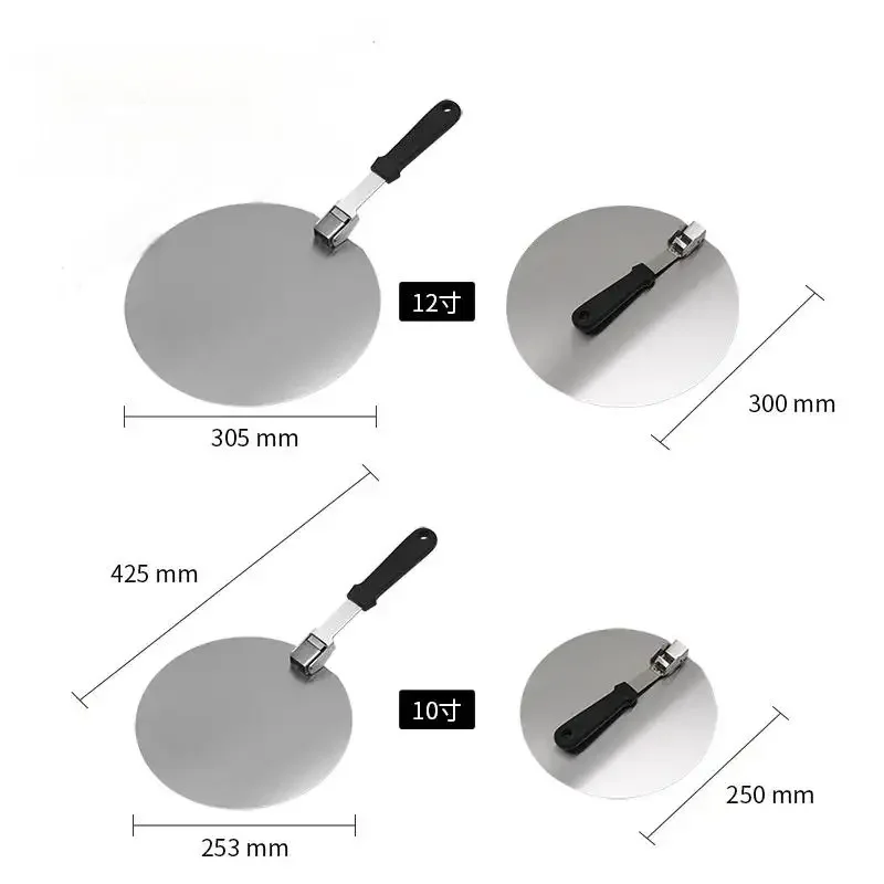 Stainless Steel Pizza Scoop Round Pizza Transfer Cake Transfer Baking Tool Spatula Foldable Portable Pizza Spatula