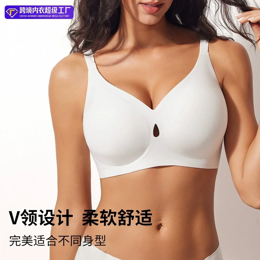 Women's Plus Size Bra, Full Coverage No Underwire, Push Up Support for Large Bust, Anti-Sagging Comfortable Drop Shape Bra