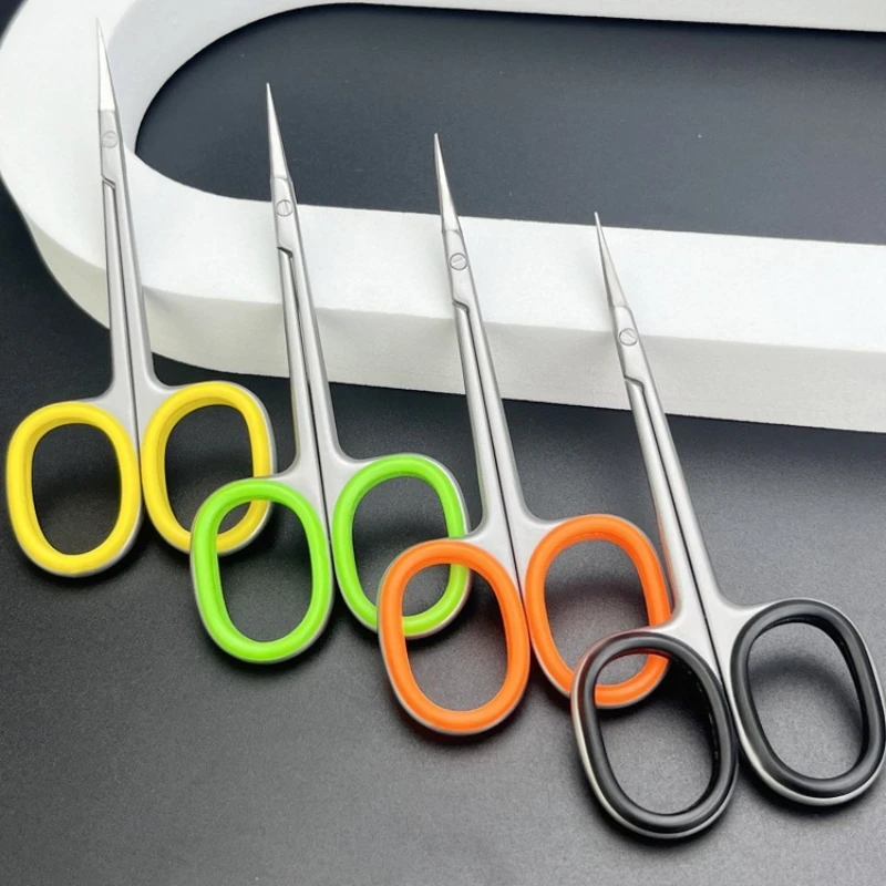 Tijeras para decoración de uñas de estilo ruso, tijeras para piel muerta, reparación de uñas de precisión de acero inoxidable, herramientas para uñas de grado profesional, codo de pico de águila