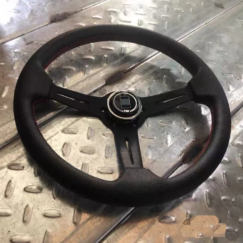 350MM Racing Classic PVC Leather NXXDXX Steering Wheel Rally Deep NNNDDD Car Sport Steering Wheel JDM Drift SIM Steering Wheel