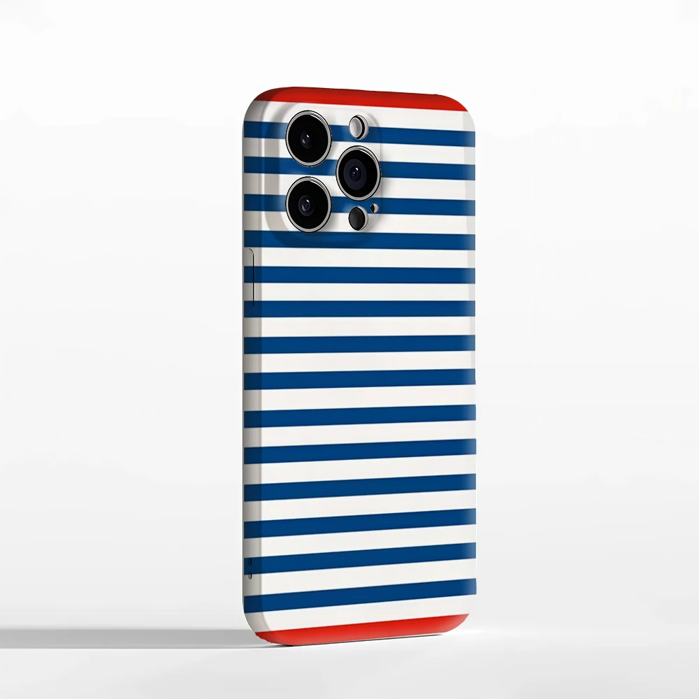Red Accented Navy Stripes IPhone17 Must-Haves Phone Case for IPhone 17 16 15 14 13 12 Pro Max Plus Double-layer Back Cover