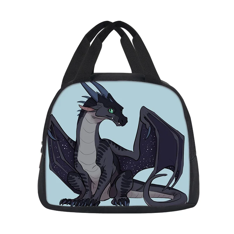 Wings of Fire lunch bag, insulated, portable, large capacity, cartoon print, primary school boys and girls, new versatile design