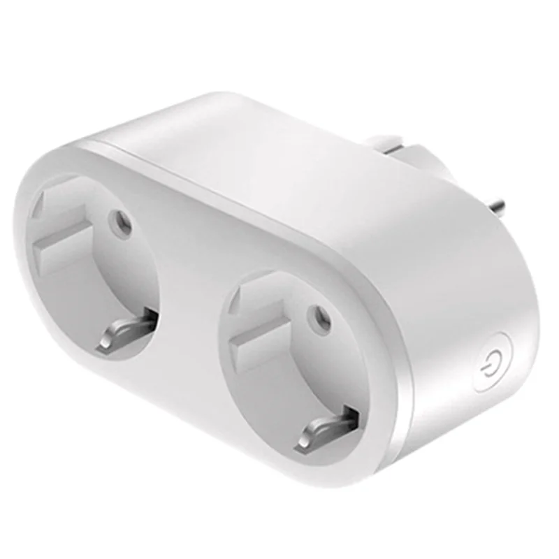 2025 + Wifi Intelligent Dual Socket Switch Plug Dual Socket EU Adapter Tuya Smart Life Monitoring Power Outlets EU Plug