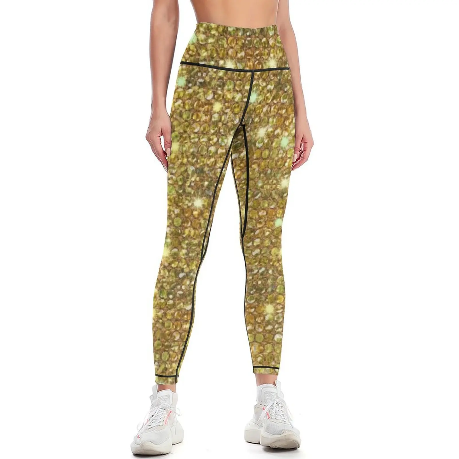 Gold Sequins And Sparkles Leggings Sportswear woman gym sports for push up joggers for Womens Leggings