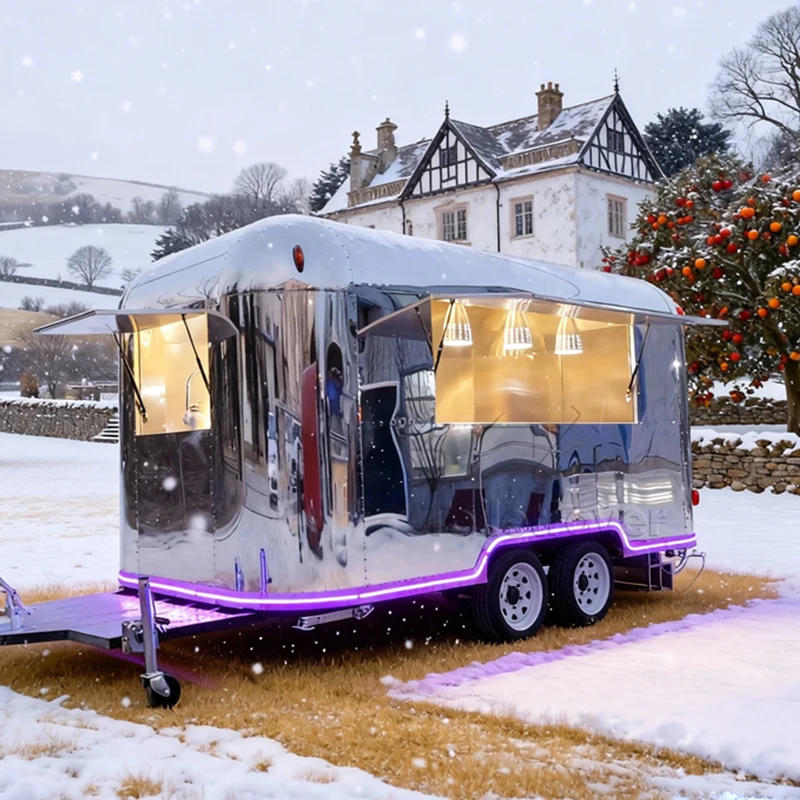 

Custom New Design Food Truck Hot Dog Pizza Doner Kebab Burger Tacos Fried Chicken Trailer Cart to Sell Food