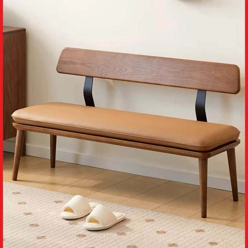 Japanese-style solid wood home shoe changing stool, home door porch shoe stool