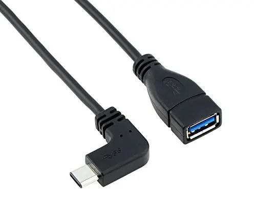 Cable de panel plano Cable OTG Cable de datos USB 3.1 AF A interfaz de codo tipo c a USB 3.0 hembra