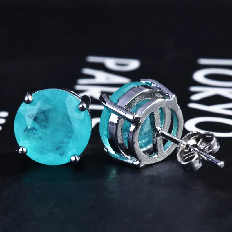 

Fashion 5-carat four-prong Paraila S925 silver earrings - A unique personalized accessory specially designed for ladies, exquisi