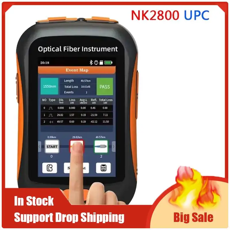 

Mini OTDR NK2800 Active Fiber Instrument Test 1550Nm Fiber Optic Reflectometer And VFL OLS OPM Eventmap 20Db 60/80Km UPC