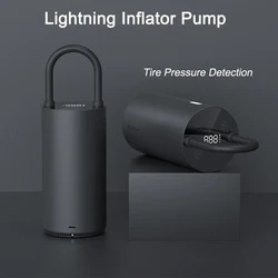 MOJIETU Electric Lightning Air Pump Tire Inflator Smart Digital Air Compressor for Bike Automotive Car 480g Portable Rechargable