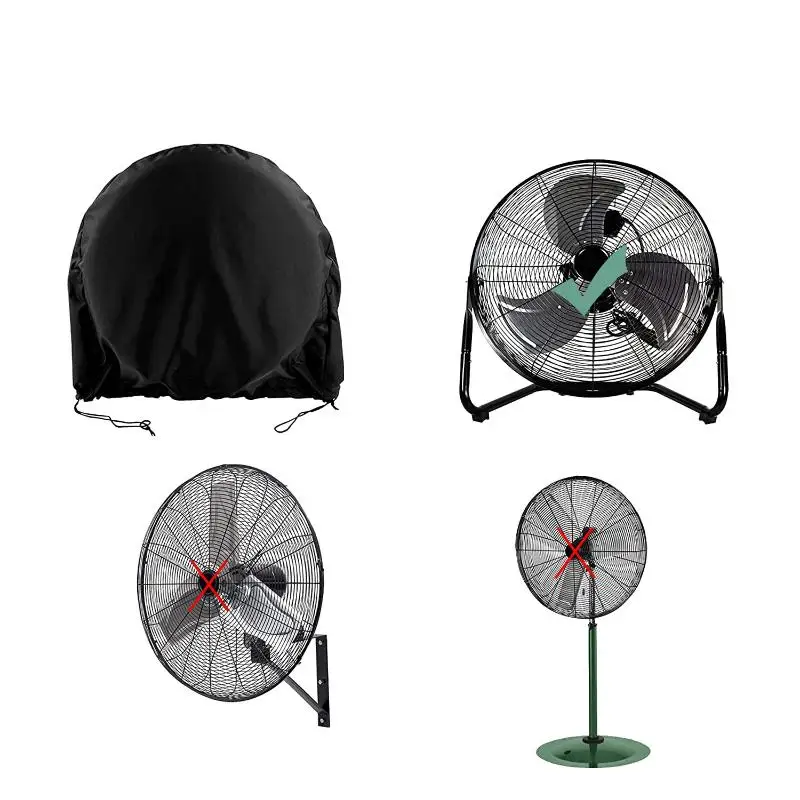 Oxford Fabric Silver Coated Waterproof UV Dust Proof Universal Fit Heavy Duty Protective Case Industrial Outdoor Fan Cover