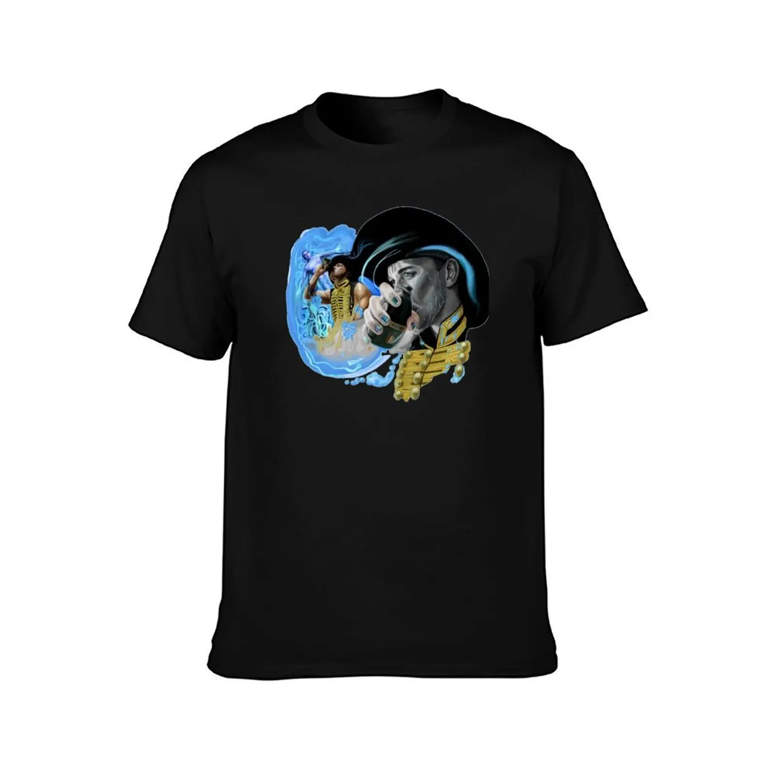 Falling Waters T-Shirt, Summer Casual Cotton Tee, Oversized Streetwear Tops, Vintage Graphic Print, Loose Fit Short Sleeve