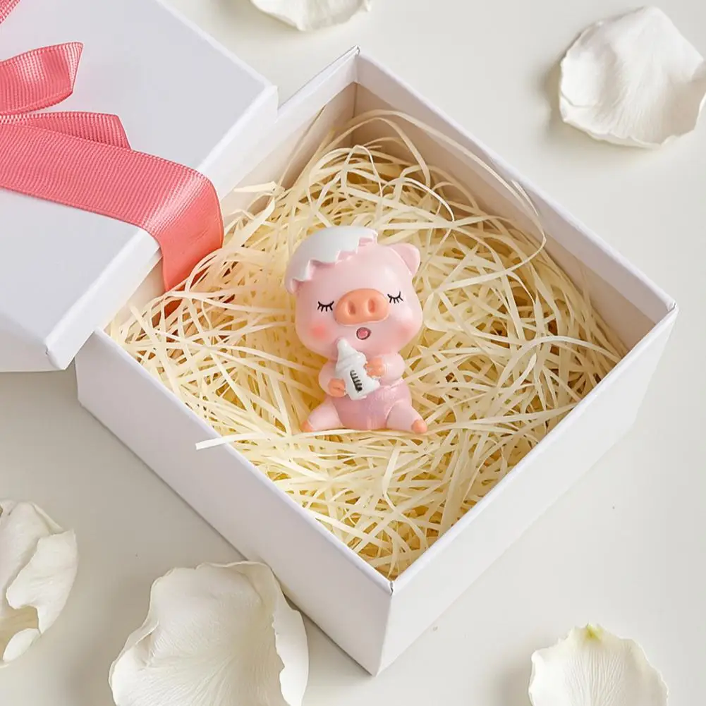 

Miniature Decor for Parties Eggshell Piglet Cake Toppers Cute Resin Baby Pig Figurines Miniature Pink Pig for Birthday for Cake