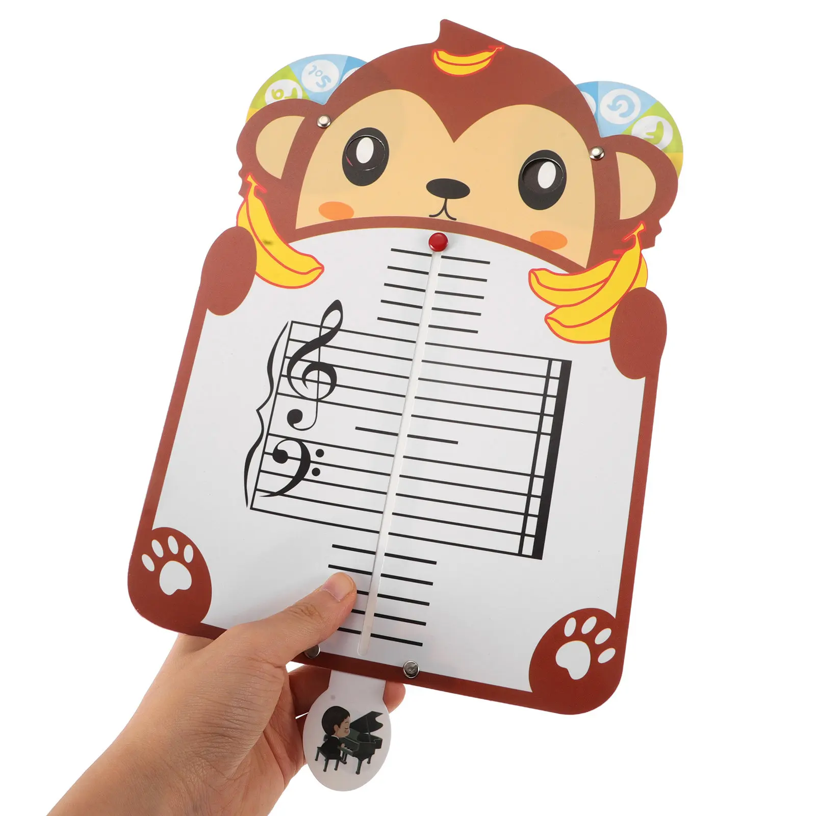 Music Learning Card Movable Monkey Shape Music Staff Whiteboard Theory Recognition Tool for Beginners Piano Classroom Homeschool