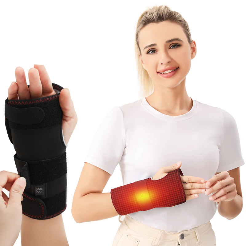 

Массажер для запястий с подогревом, 3-ступенчатая вибрация и таймер, для спортивного восстановления, снятия боли в суставах, для любителей спорта и офисных работников