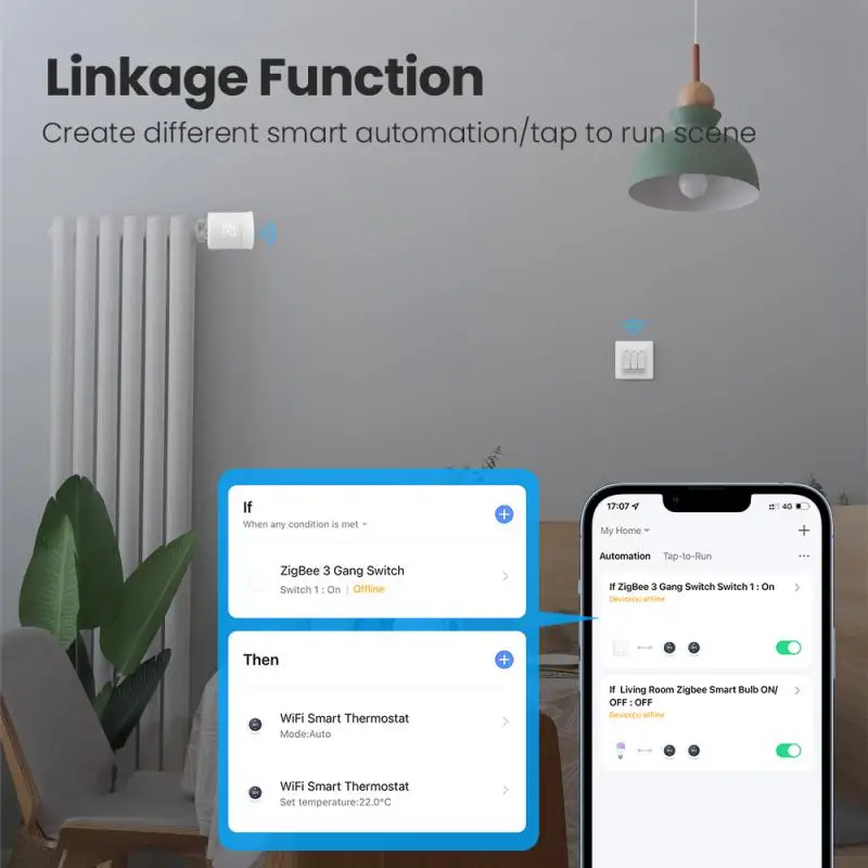 Tuya Zigbee Smart Home Heating Valve With Voice-Controlled App And Energy-Efficient Temperature Control Switch Smart Heating Va