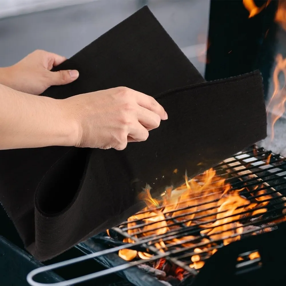 100*100cm Carbon Fiber Felt Black Fireproof Torch Shield Mat High-temperature Resistant Flame-retardant Soldering Protective Pad