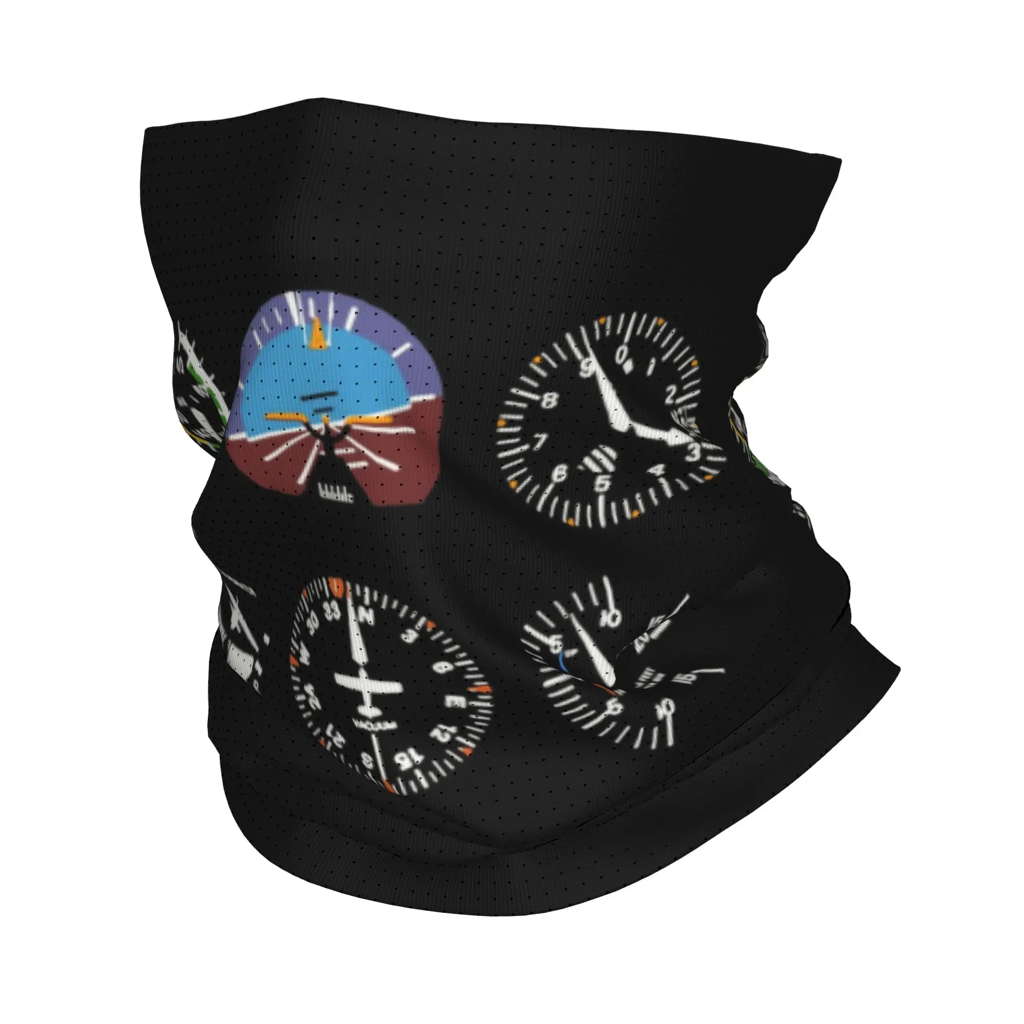 Cockpit Six Dials Flight Simulator Pilot Winter Headband Neck Hiking Running Tube Scarf Airplane Aircraft Face Bandana Gaiter