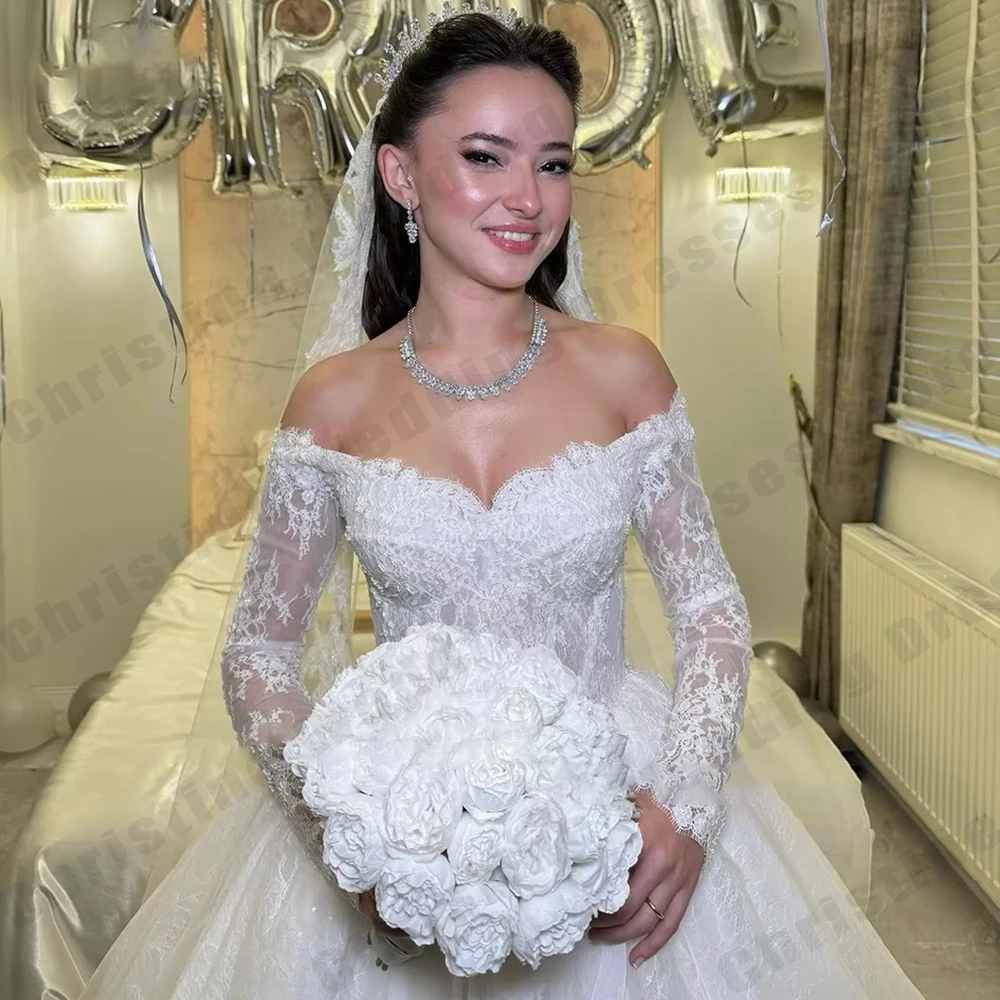 2026 Gorgeous Lace Women's Wedding Dresses Sexy Off Shoulder A-line Bohemian Princess Bridal Gowns Formal Party Customized Robe
