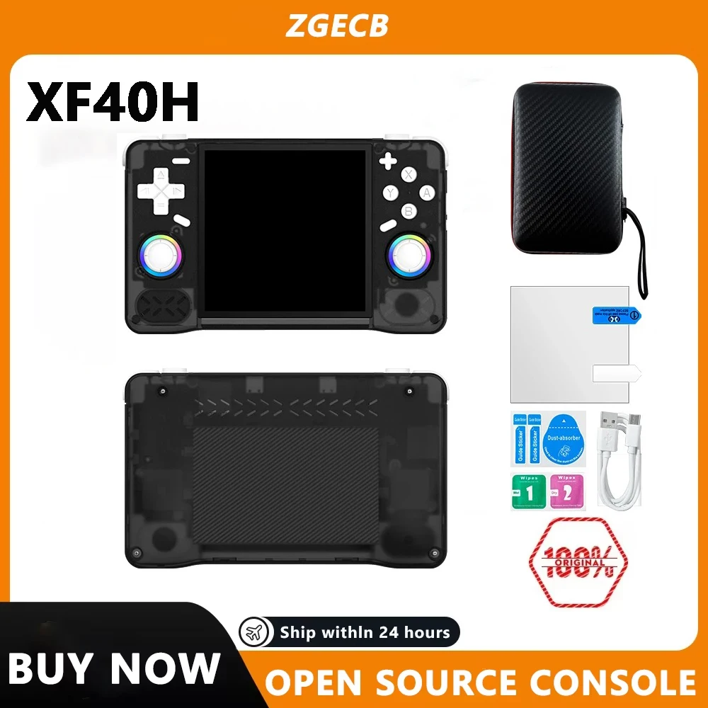 FLLAPT 20000+games XF40H Open Source Handheld Game Console Dual Joystick 4inch iPS Screen Game Machine 64GB 128GB Supports WiFi
