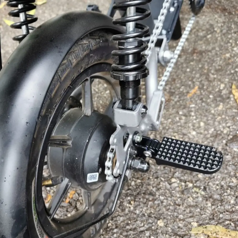 Foldable Bike Rear Pedal Anti Slip Surface Aluminum Alloy Bicycle Rear Foot Pegs Black Rear Seat Passenger Footrests Motorcycle