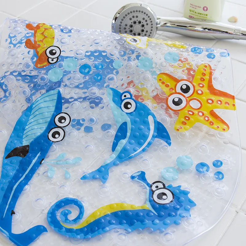 NEW Cute 20/Color Anti-Slip PVC Bathtub Mats Fish Animal With Sucker Kid\'s Bathroom Carpet Shower Bath Mat Soft Massage Pad