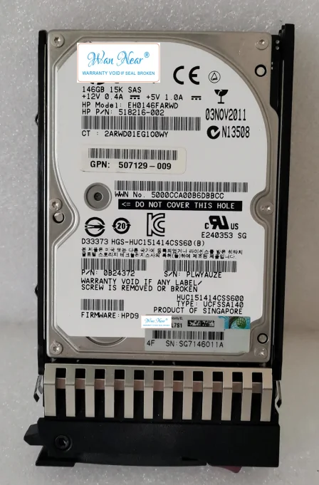 

Для 146G/146GB 15K 2,5 ''SAS 507129-009 512744-001 G6G7 machine